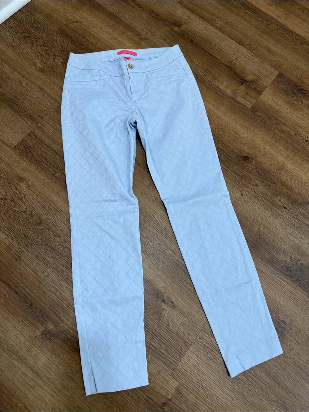 Lilly Pulitzer Light Blue Textured Slim Pants